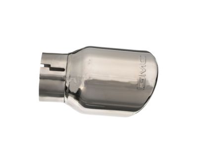 GM 5.3L Polished Stainless Steel Angle-Cut Dual-Wall Exhaust Tip with GMC Logo 19156358