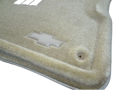 GM Front Carpeted Floor Mats in Cashmere with Bowtie Logo 19157338