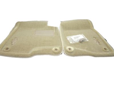 GM Front Carpeted Floor Mats in Cashmere with Bowtie Logo 19157338