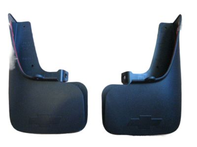 GM Rear Molded Splash Guards in Charcoal Gray with Bowtie Logo 19170498