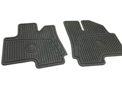 GM Front All-Weather Floor Mats in Ebony with Cadillac Logo 19172258