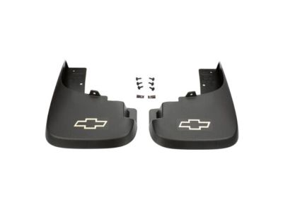 GM Front Molded Splash Guards in Gray with Bowtie Logo 19172448
