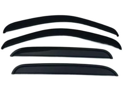 GM Front and Rear Tape-On Side Door Window Weather Deflector Set in Smoke Black with Silver GM Logo 19172621