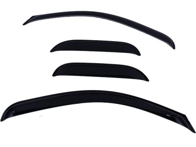 GM Front and Rear Tape-On Side Door Window Weather Deflector Set in Smoke Black 19172624