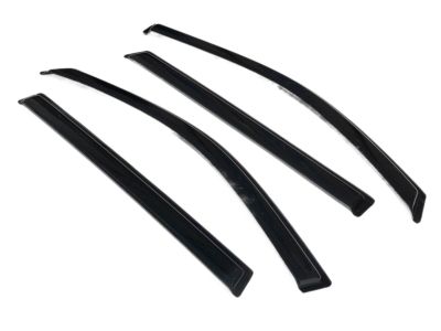 GM Front and Rear Tape-On Side Door Window Weather Deflector Set in Smoke Black 19202164