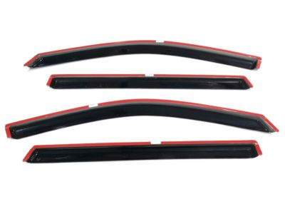 GM Front and Rear Tape-On Side Door Window Weather Deflector Set in Smoke Black 19202164