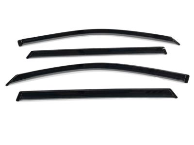 GM Front and Rear Tape-On Side Door Window Weather Deflector Set in Smoke Black 19202164