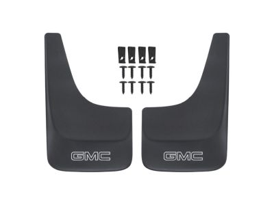 GM Flat Splash Guards in Black with White GMC Logo 19213394