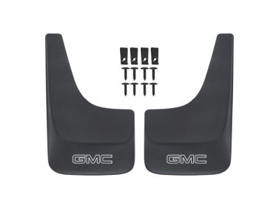 GM Flat Splash Guards in Black with White GMC Logo 19213394