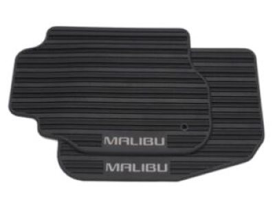GM Front All-Weather Floor Mats in Ebony with Malibu Logo 19243368