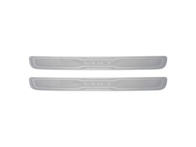 GM Front Door Sill Plates in Stainless Finish with Volt Logo 19244297