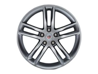 GM 19x8-Inch Aluminum 5-Split-Spoke Front Wheel in Machined Face Silver 19300918