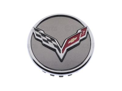 GM Center Cap in Argent with Crossed Flags Logo 19301415