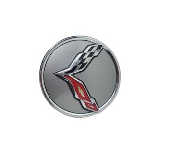 GM Center Cap in Argent with Crossed Flags Logo 19301415