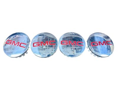 GM Center Cap in Bright Aluminum with Red GMC Logo 19301599