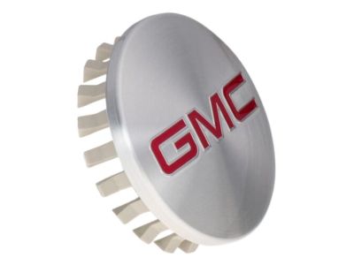 GM Center Cap in Brushed Aluminum with Red GMC Logo 19301601
