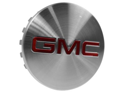 GM Center Cap in Brushed Aluminum with Red GMC Logo 19301601