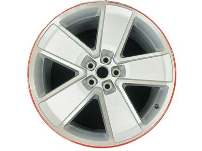 GM 21x8.5-Inch Aluminum 5-Spoke Front Wheel in Silver with Red Flag Stripe 19302757