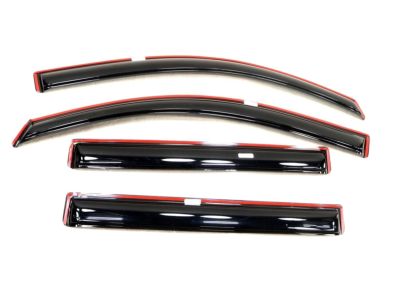 GM Front and Rear In-Channel Window Weather Deflectors in Smoke Black by Lund 19329350