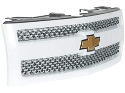 GM Grille in Chrome with Olympic White Surround and Bowtie Logo 22767482