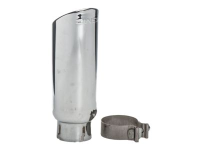 GM Chrome Angle-Cut Single-Wall Exhaust Tip with GMC Logo 22799811