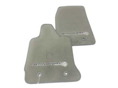 GM First-Row Premium Carpeted Floor Mats in Gray with Stingray Script 22801665