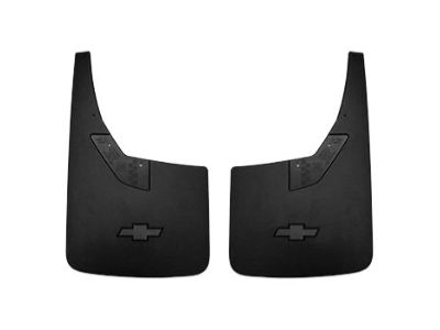 GM Rear Flat Splash Guards in Black with Bowtie Logo 22894865