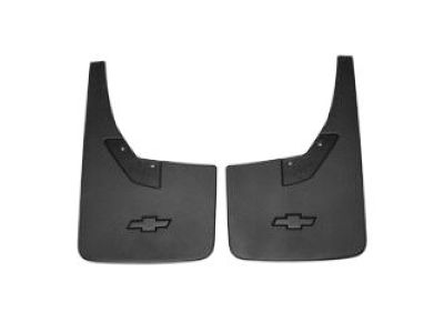 GM Rear Flat Splash Guards in Black with Bowtie Logo 22894865