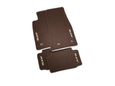 GM First-and Second-Row Premium Carpeted Floor Mats in Kona Brown with ATS Script 22937097