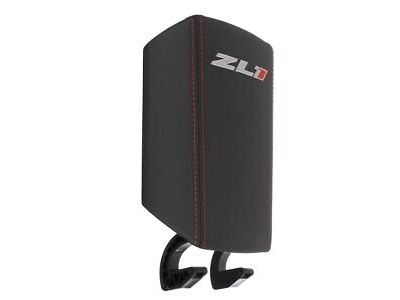 GM Floor Console Lid in Black with Red and Stone ZL1 Logo and Red Stitching 22992180
