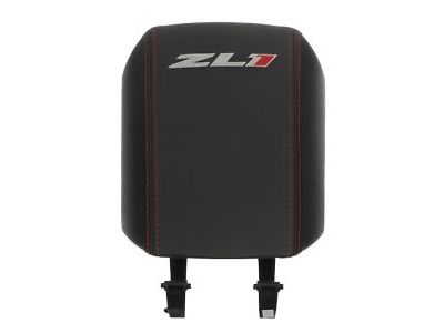 GM Floor Console Lid in Black with Red and Stone ZL1 Logo and Red Stitching 22992180