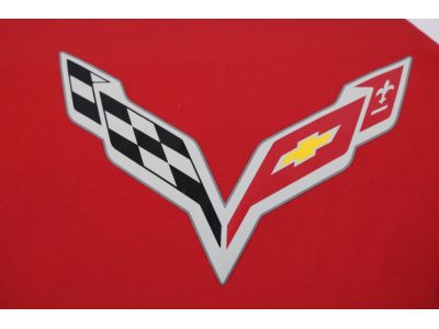 GM Premium All-Weather Outdoor Car Cover in Red and Black with Z06 Logo 23187877