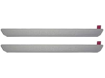 GM Front Door Sill Plates in Stainless Steel with Chevrolet Script 23248217