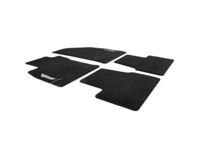 GM First- and Second-Row Premium Carpeted Floor Mats in Jet Black with Black Stitching and Volt Script 23277657