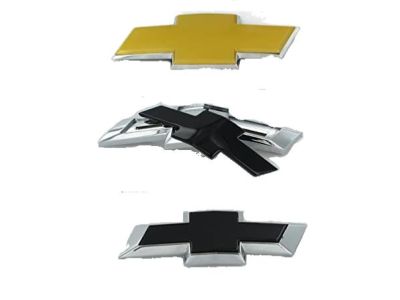 GM Front and Rear Bowtie Emblems in Black 23287538