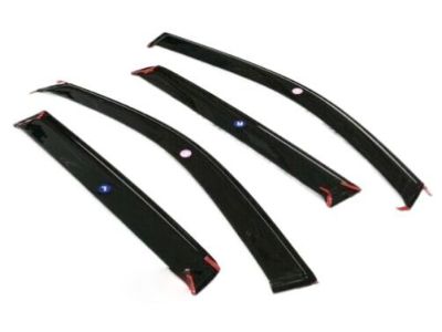 GM Crew Cab Front and Rear Tape-On Window Weather Deflectors in Smoke Black 23334324
