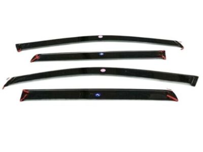 GM Crew Cab Front and Rear Tape-On Window Weather Deflectors in Smoke Black 23334324
