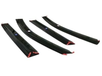 GM Crew Cab Front and Rear Tape-On Window Weather Deflectors in Smoke Black 23334324