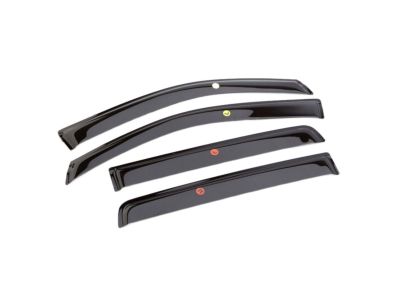 GM Crew Cab Front and Rear Tape-On Window Weather Deflectors in Smoke Black 23334324
