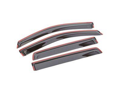 GM Crew Cab Front and Rear Tape-On Window Weather Deflectors in Smoke Black 23334324