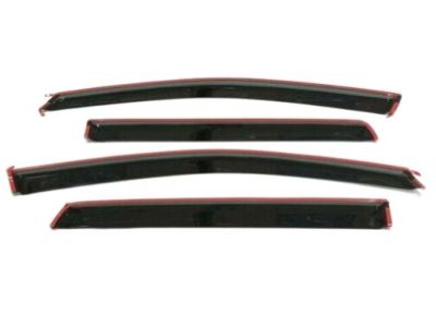 GM Crew Cab Front and Rear Tape-On Window Weather Deflectors in Smoke Black 23334324