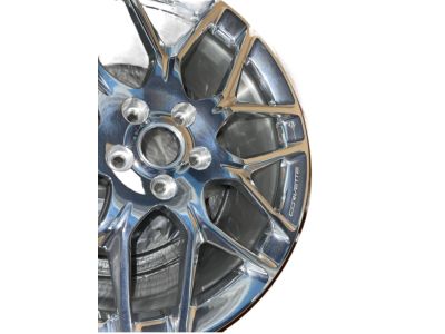 GM 20x10-Inch Forged-Aluminum 7-Split-Spoke Rear Wheel in Polished Finish 23334936