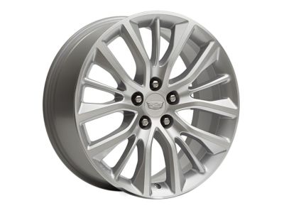 GM 19x8-Inch Aluminum 5-Split-Spoke Front Wheel in Machined Face Ultra Bright Finish 23345960