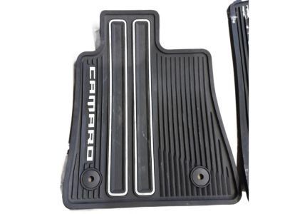 GM First- and Second-Row Premium All-Weather Floor Mats in Jet Black with Camaro Script 23412245