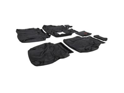 GM Crew Cab Rear Seat Cover Set in Black (with Armrest) 23443853