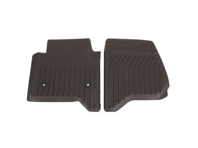GM First-Row Premium All-Weather Floor Mats in Cocoa with Bowtie Logo 23452759