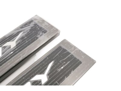 GM Front Door Sill Plates in Stainless Steel with Crossed Flags Logo and Stingray Script 23487387