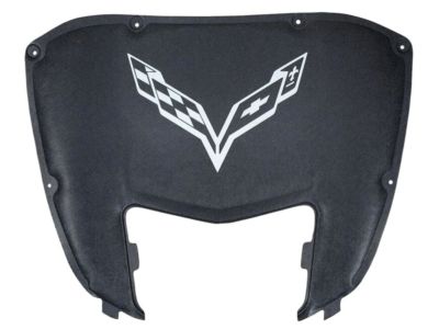 GM Underhood Liner in Black with Crossed Flags Logo 23489882