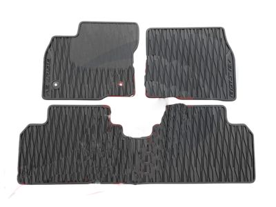 Chevrolet Accessories First- and Second-Row Premium All-Weather Floor Mats in Jet Black with Chevrolet Script