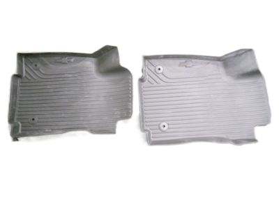 GM First-Row Premium All-Weather Floor Liners in Jet Black with Bowtie Logo (for Models with Center Console) 42533130